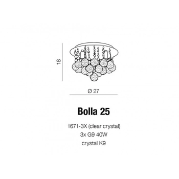 Bolla 25 lampa nasufitowa 3xG9 1671-3X + LED GRATIS