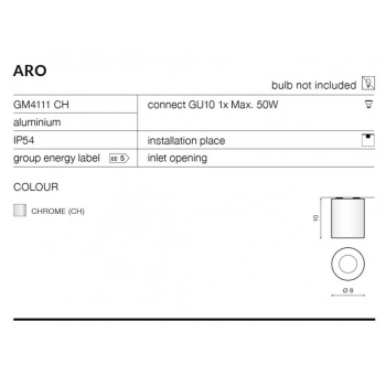 Aro chrom GM4111CH GU10 IP54