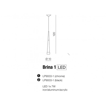 Brina 1 chrom LED LP9003-1 CHROME