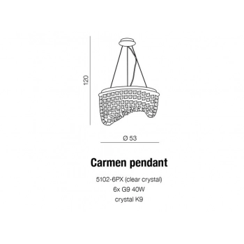 Carmen lampa wisząca 6xG9 40W 5102-6PX + LED GRATIS