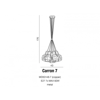 Carron 7 lampa wisząca E27 MD50148-7 + LED GRATIS