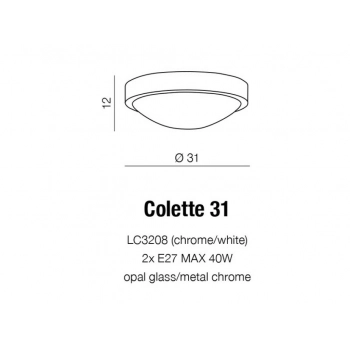 Colette 31 plafon IP44 2x40W E27 LC3208 chrom + LED GRATIS