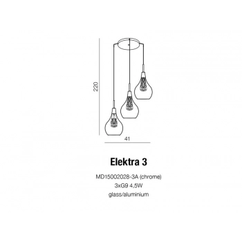 Elektra 3 lampa wisząca LED G9 MD15002028-3A + LED GRATIS