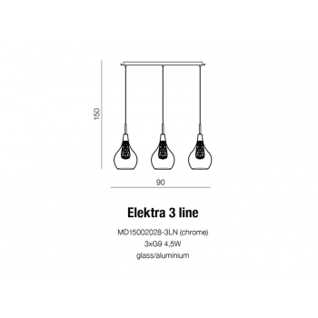 Elektra 3 line lampa wisząca LED G9 MD15002028-3LN + LED GRATIS