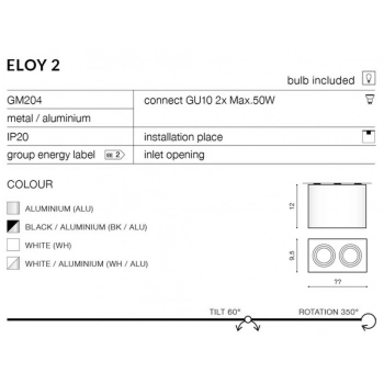 ELOY 2 black GM4204 BK/BK + LED GRATIS