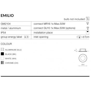 EMILIO Aluminium IP54 GM2104 ALU