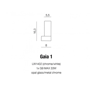 Gaia 1 kinkiet IP44 1xG9 33W LW1402 + LED GRATIS