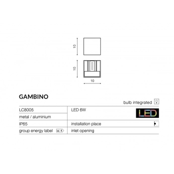 Gambino gray LED LC8005-DGR + LED GRATIS
