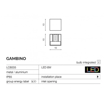 Gambino white LC8005-WH + LED GRATIS