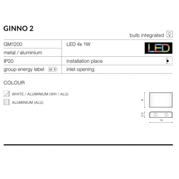 GINNO 2 aluminium LED GM1200 ALU