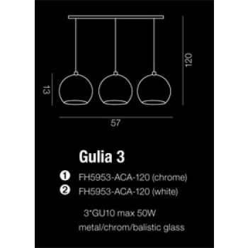 GULIA 3 WHITE FH5957-ACA-12 WH + LED GRATIS