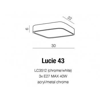 Lucie 43 plafon IP44 3xE27 LC3512 chrom + LED GRATIS