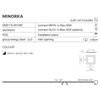 Minorka White GM2115 WH/BK