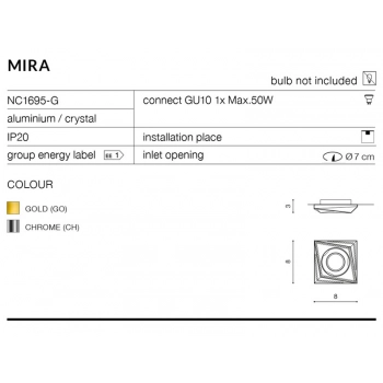 Mira Chrome GU10 NC1695-CH + LED GRATIS