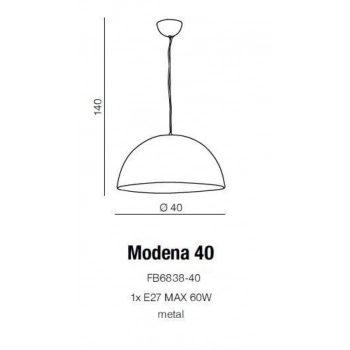 Modena 40 lampa wisząca E27 FB6838-40 czarna/złota + LED GRATIS