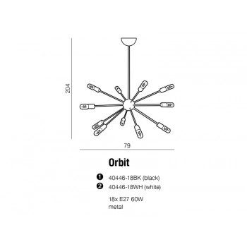 Orbit White lampa wisząca E27 40446-18WH + LED GRATIS