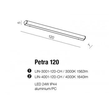 Petra 120 chrome LED kinkiet IP44 LIN-3001-120-CH