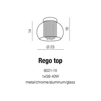 Rego top lampa sufitowa 1xG9 40W 3957-1X + LED GRATIS