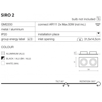 SIRO 2 BLACK GM2200 BK/ALU + LED GRATIS