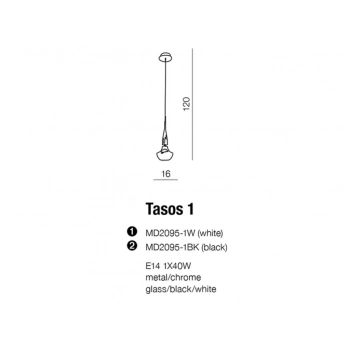 TASOS 1 Black MD2095-1BK + LED GRATIS