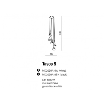 TASOS 5 White MD2095A-5W + LED GRATIS