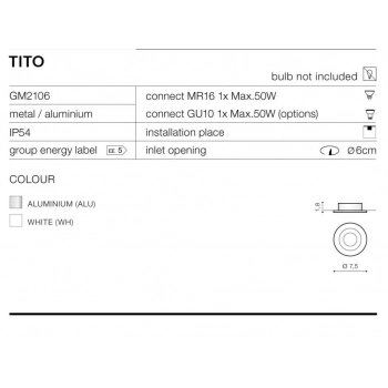 TITO 1 biały GM2106 WH IP54