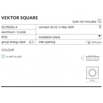 Vektor S GU10 SC760SQ-A + LED GRATIS