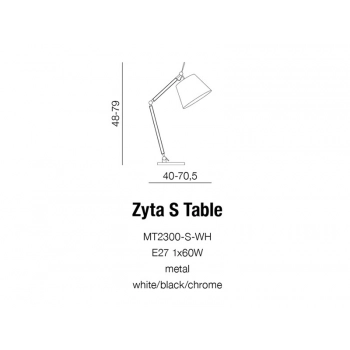 Zyta White lampka stołowa E27 MT2300-S WH + LED GRATIS