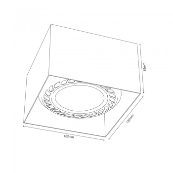 Cage out 0-1 lampa sufitowa 1xGU10 czarna