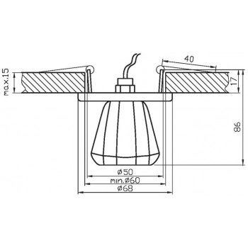 SK-32 CH lampa sufitowa 1xG4 chrom kryształ 2292482