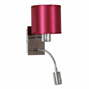 Sylwana kinkiet E14, LED z wyłącznikiem chrom, burgund ciemny 21-29317 Candellux