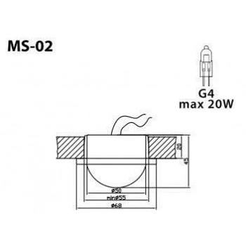 Oprawka schodowa MS-02 20W G4 chrom