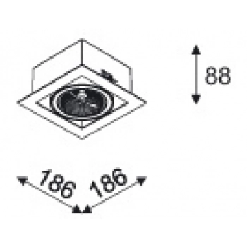 Mara T018P1A AR111 wpust stropowy