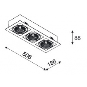 Mara T018P3C QR111 wpust stropowy