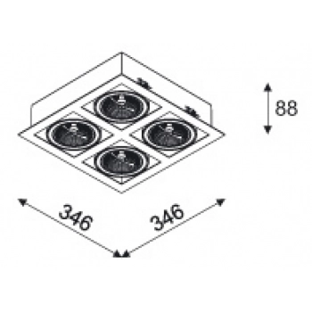 Mara T018P4D QR111 wpust stropowy