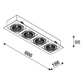 Mara T018P5E QR111 wpust stropowy