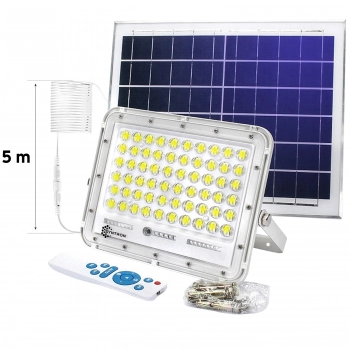 Naświetlacz LED solarny 100W 1000lm 6000K z pilotem HA-100W