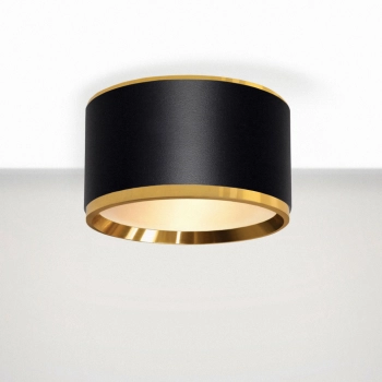 Reti/N 104 XL lampa sufitowa LED 20W czarna złoty ring Elkim Lighting