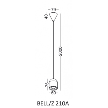 Bell/Z 210A lampa wisząca LED 5W czarna