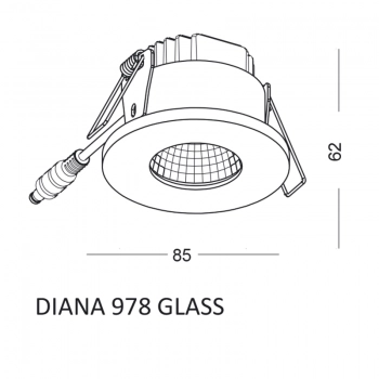 Diana 978 glass lampa wbudowywana LED 5W biała