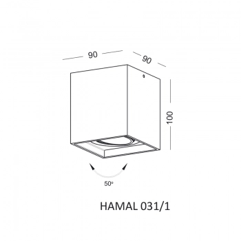 Hamal 031/1 lampa sufitowa PAR16 GU10 czarna