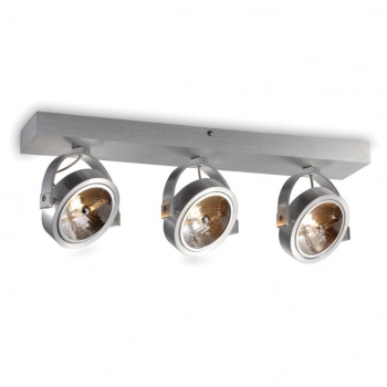 Lirio 128/3 lampa sufitowa, reflektorek GU10 ES111 aluminium szczotkowane Elkim Lighting