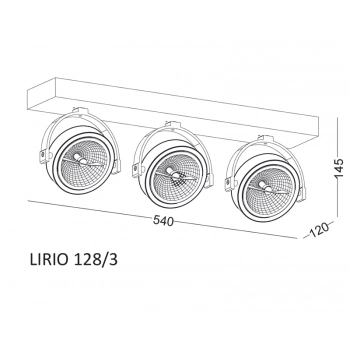 Lirio 128/3 lampa sufitowa ES111 GU10 aluminium szczotkowane
