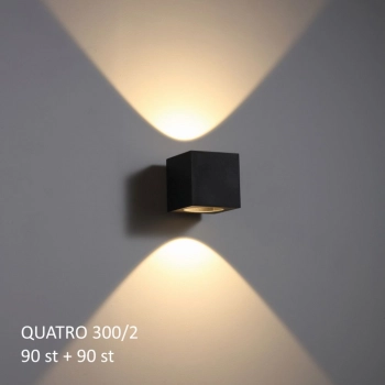 Quatro 300/2 IP65 kinkiet LED 2x3W 2x8° czarny