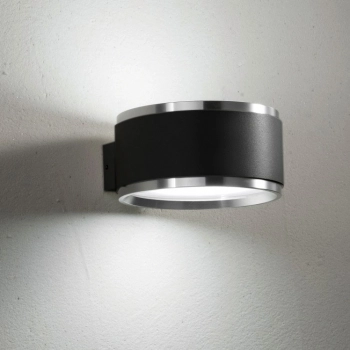 Reti/K 104 lampa ścienna, kinkiet LED 2 x 4,5 W czarny, złoty ring Elkim Lighting