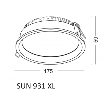 Sun 931 XL lampa wbudowywana LED 20W czarna