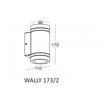 Wally 173/2 IP65 lampa ścienna LED 2x5W czarna