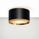 Reti/N 104 XL lampa sufitowa LED 20W czarna złoty ring Elkim Lighting