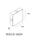 Mollis 160/4 kinkiet LED 4x1W 4x114lm biały lub czarny