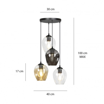 Istar 4 Premium BL Transparent lampa wisząca E27 679/4PREM